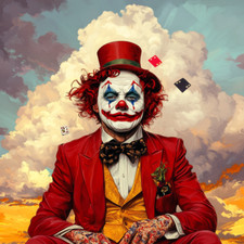 Transparent 18x18 clown in