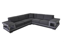 Leder Eck Sofa mit USB Polster