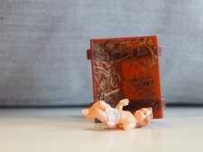 Vintage Friedel Krippe Figuren, Made in West Germany, Handbemalt, Baby Jesus