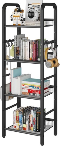 Schwarzes metallregal mit - schwarzes,