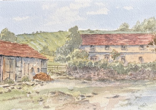 Vintage aquarell gemälde - aquarell,