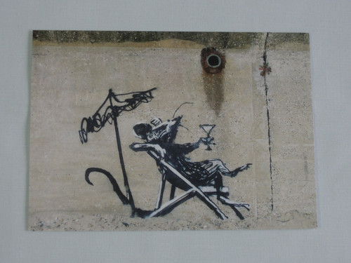 Postkarten ratte liegestuhl - 1x,
