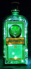 Jägermeister Flaschenlampe mit 80 LEDs Kaltweiß Upcycling Lampe Geschenk Idee