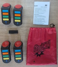 PS2 PS3 4x Wireless Buzz! Buzzer inkl USB Empfänger PlayStation SLEH-00096 *Gut