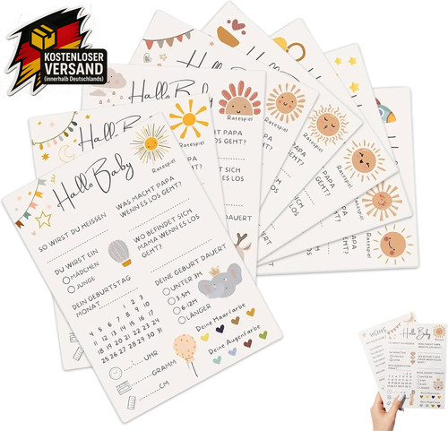 Babyparty spiele karten zum - babyparty,