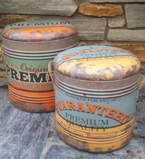 Sitztonne Vintage, Sitzhocker, Sitztruhe, Aufbewahrungsbox "Orig. Premium"