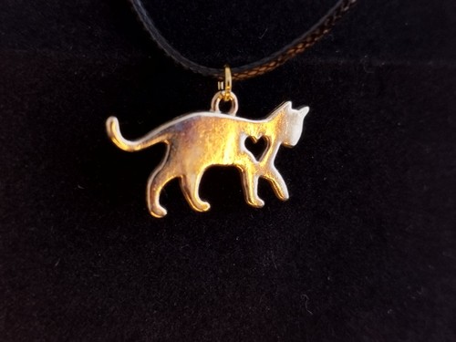 Katze anhänger mit kette - mit,