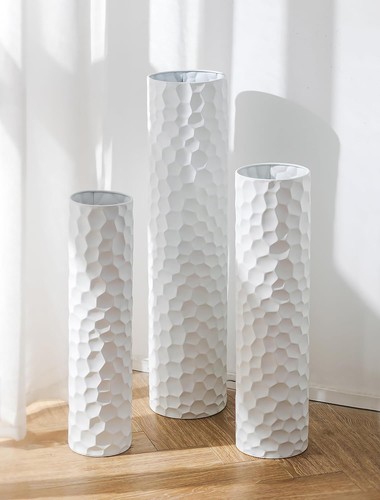 Bodenvase groß weiß metall - bodenvase,