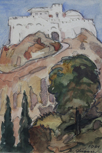 Burg ansicht 1961 - burg-ansicht,, zeichnung