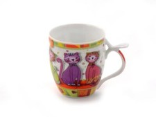 Cha Cult Porzellan Becher "Evi" 0,35l mit niedlichem Katzen-Motiv