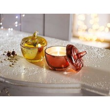 Duftkerze im Glas 2er-Set Winter-Aromen Vanille & Bratapfel Brenndauer je ca 20h