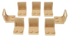 LEGO - 8 Eisenbahn Sitze beige