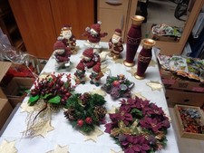 tolle 13-teilige Weihnachtsdeko in "Bordeauxrot"