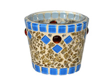 Mosaik windlicht gold - windlicht,
