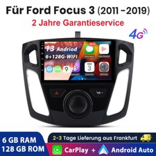  9" Android 14 Autoradio 6GB+128GB 8Core IPS CarPlay GPS SWC für Ford Focus MK3 