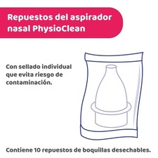 Chicco Physioclean Ersatzteile für Nasensauger, praktisch und schonend, 10 Stück (