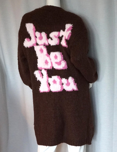 Boho grobstrick jacke lang - grobstrick,