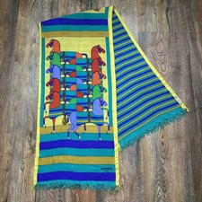 Hermes Paris Rocabar Horse Cashmere and Silk Scarf/Muffler by Henri D’Origny 