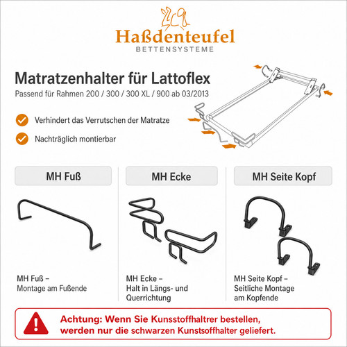 Matratzenhalter für lattoflex - matratzenhalter,