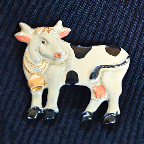 Vintage tierbrosche kuhglocke - vintage,