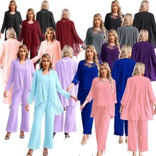 Frauen Chiffon Teiliges Set Braut Hosenanzug Übergröße Hochzeitsgast Hosenanzug