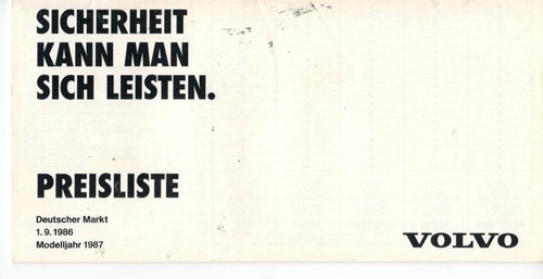 Volvo preisliste modelljahr - volvo,