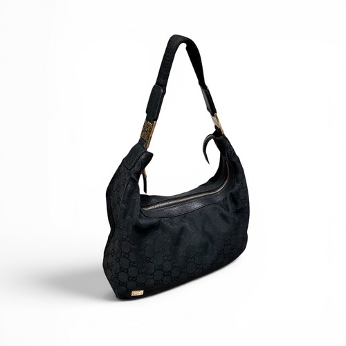 Gueci canvas black shoulder - gueci,