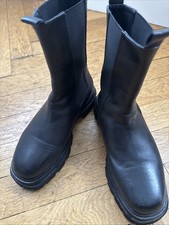 Ash, Damen Schuhe Boots Stiefeletten, Schwarz, Leder Gr. 39,5