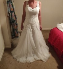 Atemberaubendes neu mit Etikett elfenbeinfarbenes Brautkleid von Wed2b Anna Sorrano Jennifer (Größe 6-10)