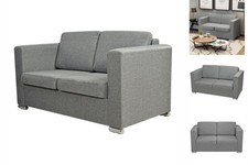 2-Sitzer Sofa Stoff Hellgrau