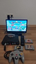Nintendo 64 Konsole mit 4 Spiele und 1 Controller und Mini Fernseher 