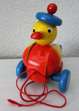 Ziehfigur Ente Wackelente bewegliche Teile + Geräusch Nachziehente Holzspielzeug