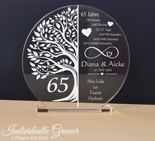 ❤ Gravur Aufsteller 65 Jahre Eiserne Hochzeit Hochzeitstag Geschenk Gravur  ❤
