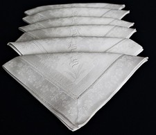 6x edle weiße Damast