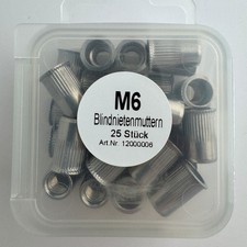 Blindnietmuttern M6 ( 25 Stück ) Einnietmuttern Gewindenieten Edelstahl A2