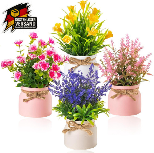 Künstliche blumen topf 4 - blumen,