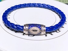 Thomas Sabo Leder Armband blau Nazar Auge Steine weiß blau Bestzustand  hoher NP