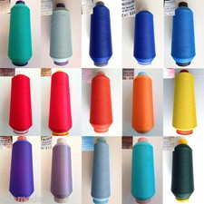 Bauschgarn Overlookgarn Industriegarn Nähgarn Garn 30 000 m Weiß Türkis Lavendel