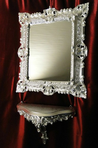 Wandspiegel mit konsole silber - konsole,