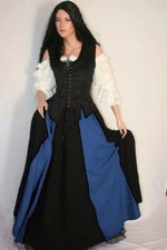 Mittelalter  Magd  Bluse Mieder Rock Kleid komplett Gewandung 36 38 40 42 44 46