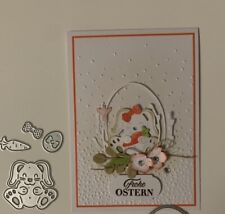 Stanzschablone/ 4 Stanzformen „ Osterhase+ Karotte+ Schleife+ Osterei “ Ostern