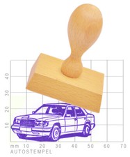 Oldtimer Autostempel Mercedes Typ 200 - 300D (W124) - rubberstamp
