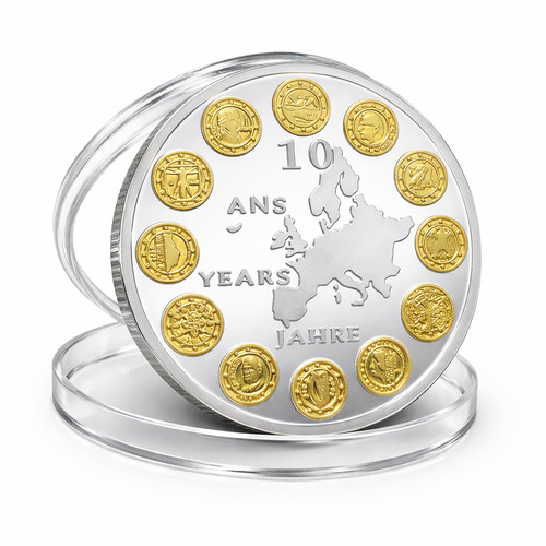 Jahre euro münzen medaille - 10,