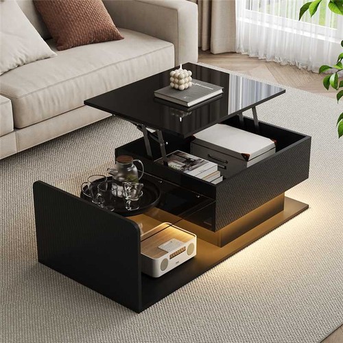 Hochglanz couchtisch mit - hochglanz, led