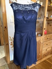 Abendkleid Cocktailkleid Gr. 38 blau Chiffon Doppellagig Top Zustand Jugendweihe