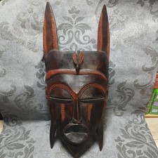 Unglaubliche Alte Totem Holz Ebenholz Maske Afrika Voodoo Ritual Deko Massai Rar