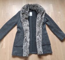 ESPRIT Strickmantel +Fell Fake Fur grau Größe 38