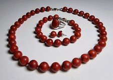 BCI Bernhardt Conrad Sogni Schaumkoralle Perlenkette Armband Ring Ohrstecker 925