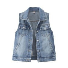 Damen Slim Denim Weste Gilet