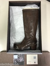 MOMA Lang Stiefel Langstiefel Knieestiefel Damen Woman braun Gr 37 Leder 90307